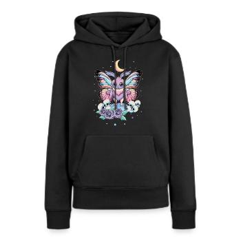Mothman Moth Man Kawaii Occult Satanic Pastel - Women’s Premium Organic Hoodie - black - Front - Julia (174cm)