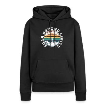 Paragliding Paraglider Soar Beyond Limits - Frauen Premium Bio Hoodie - Schwarz - Vorne - Julia (174cm)