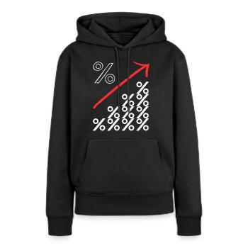 Steigender Zins - Frauen Premium Bio Hoodie - Schwarz - Vorne - Julia (174cm)