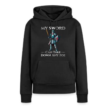 Mon épée peut abattre n’importe quel ennemi Ren Faire Jousting - Sweat à capuche Premium bio Femme - noir - Devant - Julia (174cm)