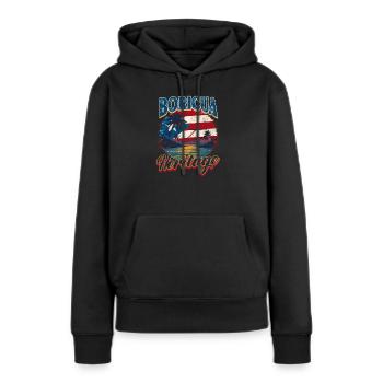 Porto Rico Boricua Patrimoine - Sweat à capuche Premium bio Femme - noir - Devant - Julia (174cm)