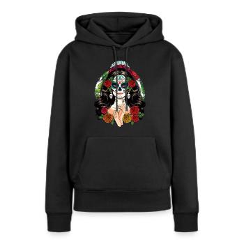La Catrina Skelett Muertos Tag Des Toten Halloween - Frauen Premium Bio Hoodie - Schwarz - Vorne - Julia (174cm)