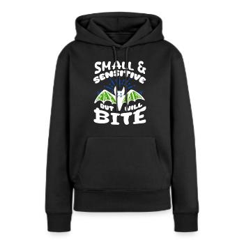 Chauve-souris Halloween Petite Sensible Mais Mordra - Sweat à capuche Premium bio Femme - noir - Devant - Julia (174cm)