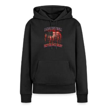 Patriotisme des pompiers forestiers dans la chaleur - Sweat à capuche Premium bio Femme - noir - Devant - Julia (174cm)
