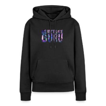 Géologie Géologue Géosciences Gourou des pierres précieuses - Sweat à capuche Premium bio Femme - noir - Devant - Julia (174cm)