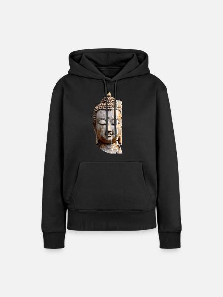 Buddha - Frauen Premium Bio Hoodie - Schwarz