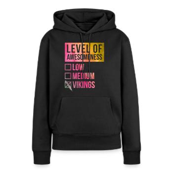 Wikinger, Wikinger, Wikinger, Wikinger - Frauen Premium Bio Hoodie - Schwarz - Vorne - Julia (174cm)