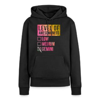 Zwillinge Zwillinge Zwillinge - Frauen Premium Bio Hoodie - Schwarz - Vorne - Julia (174cm)