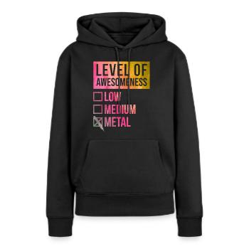 Métal Métal Métal - Sweat à capuche Premium bio Femme - noir - Devant - Julia (174cm)