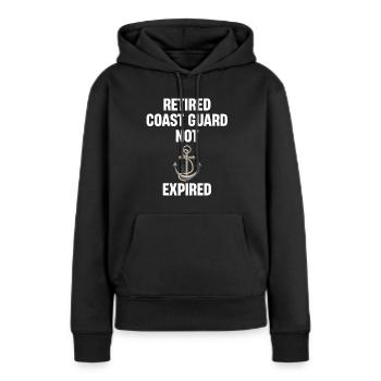 Garde côtière à la retraite, pas encore dans le - Sweat à capuche Premium bio Femme - noir - Devant - Julia (174cm)