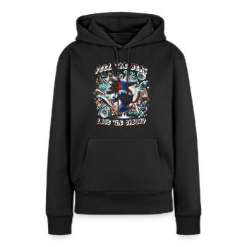 Breakdance B-boy Ressentez le rythme - Sweat à capuche Premium bio Femme - noir - Devant - Julia (174cm)