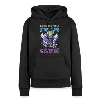 I'm Here To Stomp Some Grapes 22 - Frauen Premium Bio Hoodie - Schwarz - Vorne - Julia (174cm)