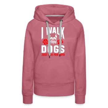 Dog Walker Gardien d’animaux professionnel Promenade de chien - Sweat à capuche Premium bio Femme - mauve - Devant - Isabella (175cm)
