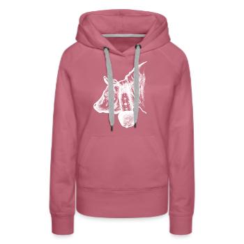 Eringer Kuh, Eringer, Königin Kampf - Frauen Premium Bio Hoodie - Malve - Vorne - Isabella (175cm)