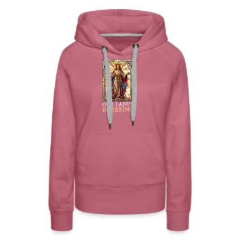 Virgin Mary Our Lady'S Blessing - Women’s Premium Organic Hoodie - mauve - Front - Isabella (175cm)