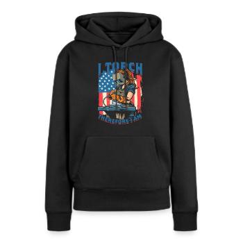 Welder Welding Professional I Touch Therefore I Am - Women’s Premium Organic Hoodie - black - Front - Julia (174cm)