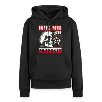 Punk Rock Pogo Anarchie Punks Punk Rocker Punk - Sweat à capuche Premium bio Femme - noir - Devant - Julia (174cm)