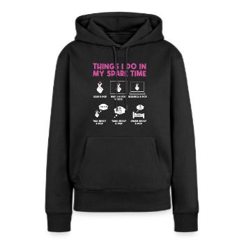 Ce que je fais pendant mon temps libre : K-Pod - Sweat à capuche Premium bio Femme - noir - Devant - Julia (174cm)