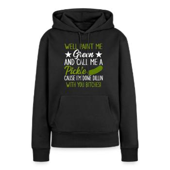 Concombre concombre dicton pour les amateurs de concombre - Sweat à capuche Premium bio Femme - noir - Devant - Julia (174cm)