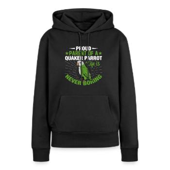Moine vert Acteur Quaker Conure Perroquets - Sweat à capuche Premium bio Femme - noir - Devant - Julia (174cm)