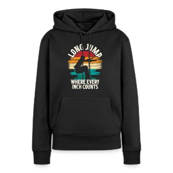 Weitsprung Weitspringen - Frauen Premium Bio Hoodie - Schwarz - Vorne - Julia (174cm)