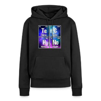 Tableau périodique techno ! Rave et festival parfaits - Sweat à capuche Premium bio Femme - noir - Devant - Julia (174cm)