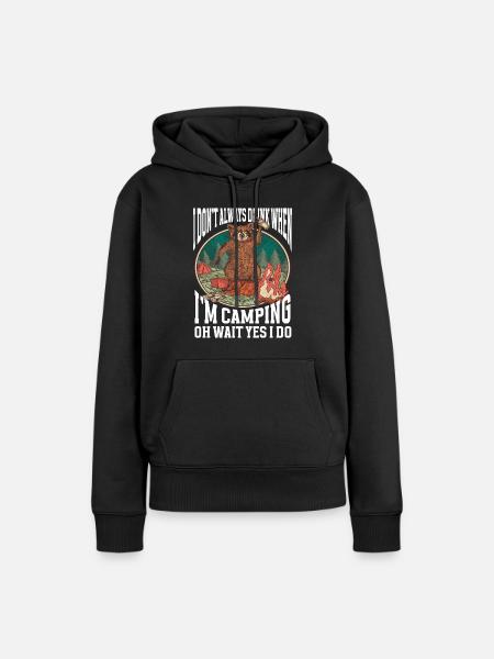 Camping Campfire Camper - Frauen Premium Bio Hoodie - Schwarz