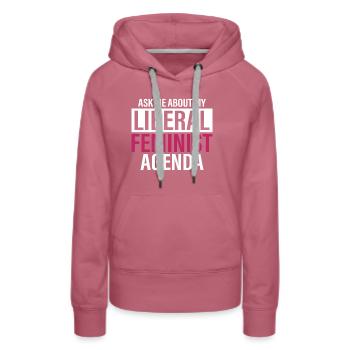 Selon mon programme féministe libéral - Sweat à capuche Premium bio Femme - mauve - Devant - Isabella (175cm)