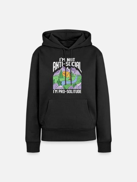 Camping Campfire Camper - Frauen Premium Bio Hoodie - Schwarz