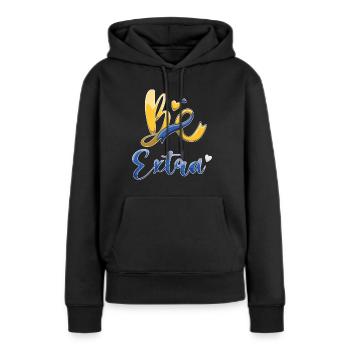 Soyez très conscient du syndrome de Down - Sweat à capuche Premium bio Femme - noir - Devant - Julia (174cm)