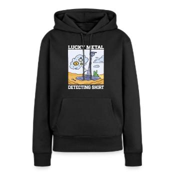 Détecteur de métaux Détection de métaux - Sweat à capuche Premium bio Femme - noir - Devant - Julia (174cm)