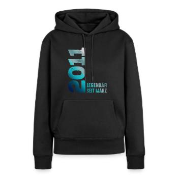 Legendär Seit März 2011 März 2011 Geburtstag 2011 - Frauen Premium Bio Hoodie - Schwarz - Vorne - Julia (174cm)