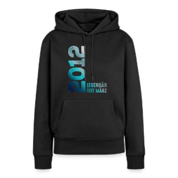 Legendär Seit März 2012 März 2012 Geburtstag 2012 - Frauen Premium Bio Hoodie - Schwarz - Vorne - Julia (174cm)