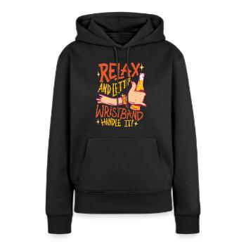 Tournée des bars Tournée des pubs - Sweat à capuche Premium bio Femme - noir - Devant - Julia (174cm)