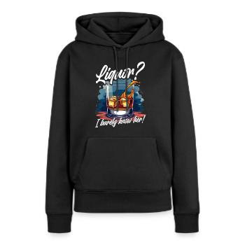 Barman Barman Barman - Sweat à capuche Premium bio Femme - noir - Devant - Julia (174cm)