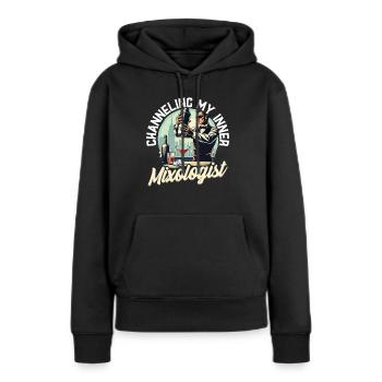 Barman Barman Barman Mixologue - Sweat à capuche Premium bio Femme - noir - Devant - Julia (174cm)