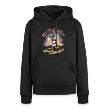 Marathon Marathons Coureurs Running - Sweat à capuche Premium bio Femme - noir - Devant - Julia (174cm)