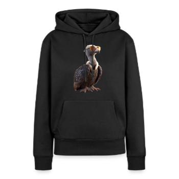 Vautour Oiseau de proie Vautour Vautour mignon Vautour - Sweat à capuche Premium bio Femme - noir - Devant - Julia (174cm)