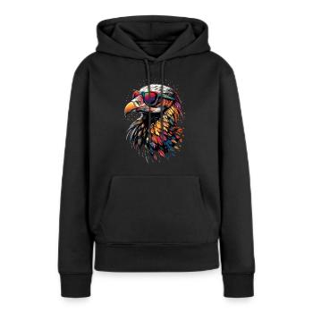 Vautour Oiseau de proie Vautour Vautour mignon Vautour - Sweat à capuche Premium bio Femme - noir - Devant - Julia (174cm)