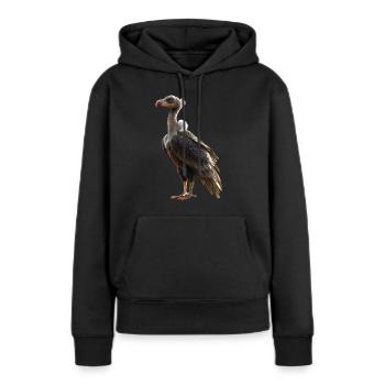 Vautour Oiseau de proie Vautour Vautour mignon Vautour - Sweat à capuche Premium bio Femme - noir - Devant - Julia (174cm)