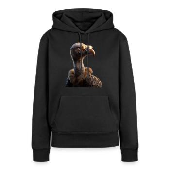 Vautour Oiseau de proie Vautour Vautour mignon Vautour - Sweat à capuche Premium bio Femme - noir - Devant - Julia (174cm)