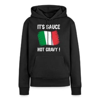 Italienische Ausdrucks-Humor-Soße - Frauen Premium Bio Hoodie - Schwarz - Vorne - Julia (174cm)