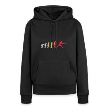 Évolution du tennis de table - Sweat à capuche Premium bio Femme - noir - Devant - Julia (174cm)