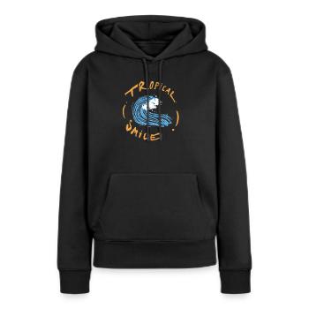Sommerzeit Lustig Wellen - Frauen Premium Bio Hoodie - Schwarz - Vorne - Julia (174cm)