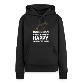 Doberman Doberman Cadeau - Sweat à capuche Premium bio Femme - noir - Devant - Julia (174cm)
