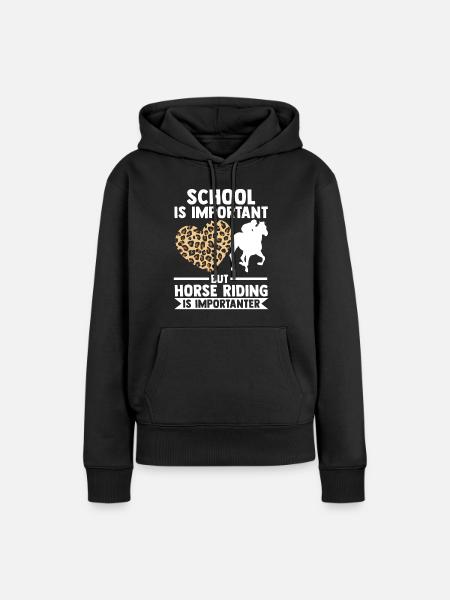 Reitpferde Geschenk - Frauen Premium Bio Hoodie - Schwarz