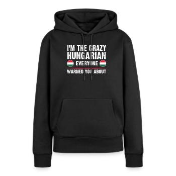 Hongrie Hongrois Drapeau Hongrois Cadeau - Sweat à capuche Premium bio Femme - noir - Devant - Julia (174cm)