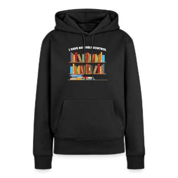 Bibliothèque Bibliothécaire Bibliothèques Cadeau - Sweat à capuche Premium bio Femme - noir - Devant - Julia (174cm)