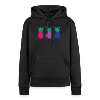 Bisexuell Ananas Bisexuell Ananas - Frauen Premium Bio Hoodie - Schwarz - Vorne - Julia (174cm)