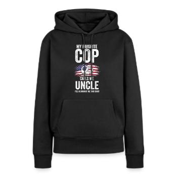 Cop Uncle Nephew Cop Uncle Family Geschenk - Frauen Premium Bio Hoodie - Schwarz - Vorne - Julia (174cm)